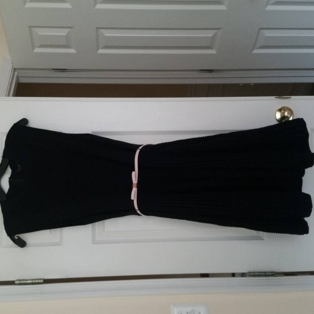 Ted Baker black a-line dress with textured skirt